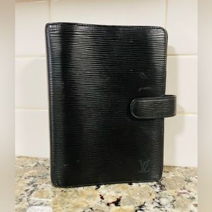 LOUIS VUITTON Agenda MM Black Epi Leather Planner 💯 AUTHENTIC
